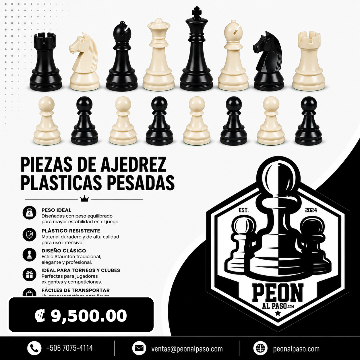 Piezas pesadas blanco y negro